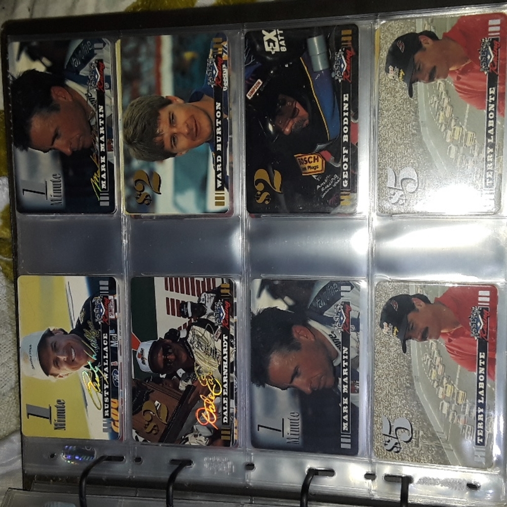 1996 Nascar collectors phone cards